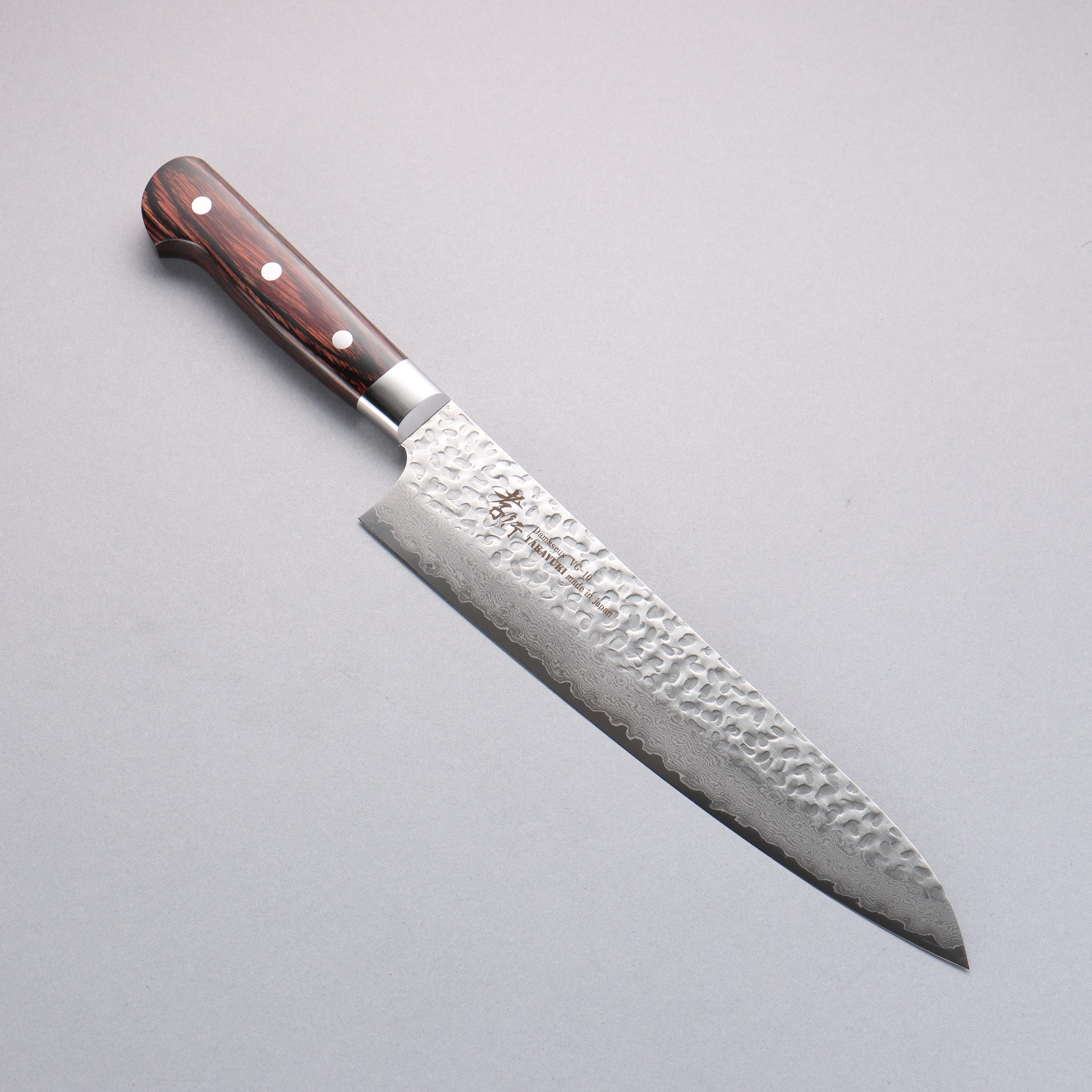 堺 孝行 VG10 33層 ダマスカス 牛刀包丁 240mm マホガニー柄 – 清助