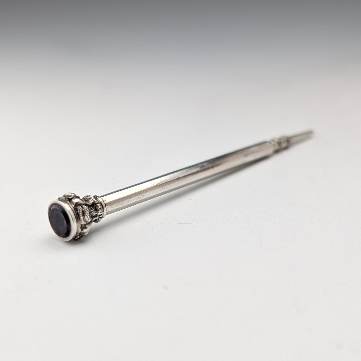 1900年頃 アンティーク 推進式ペンシル パープルストーン – SILVER-LUG