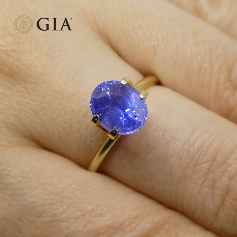 2.7ct Oval Vivid Blue Sapphire GIA Certified Sri Lanka Unheated