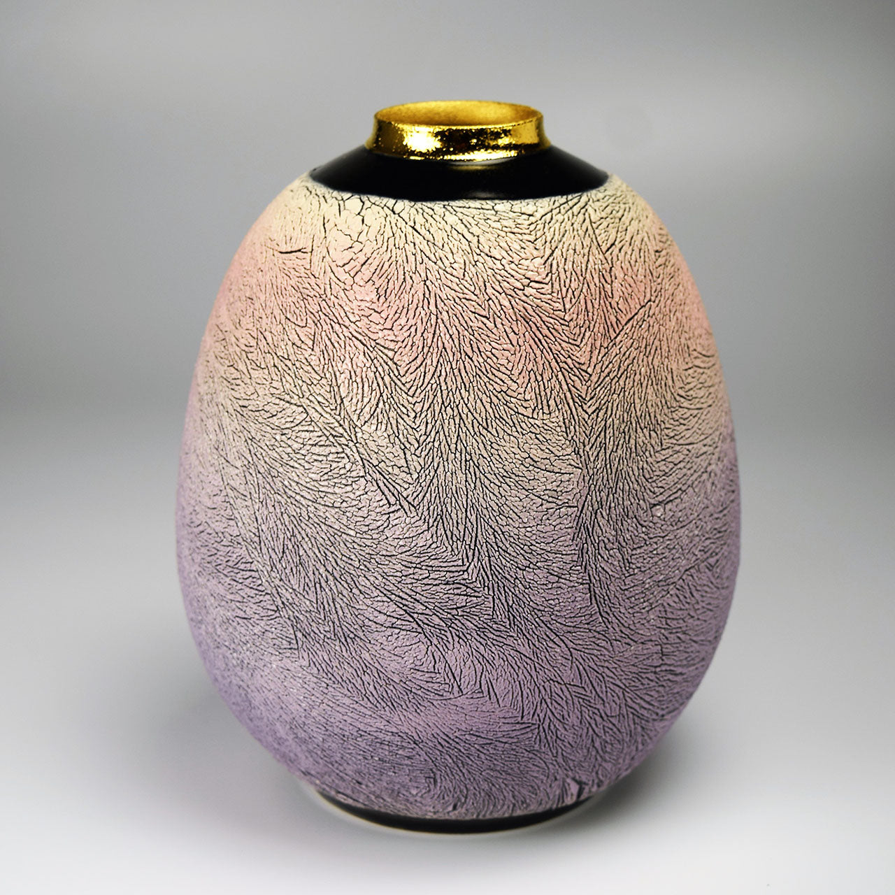 花器 「氷流文彩色金彩花器」 柳橋修二 笠間焼 陶磁器 – Takumi Japan