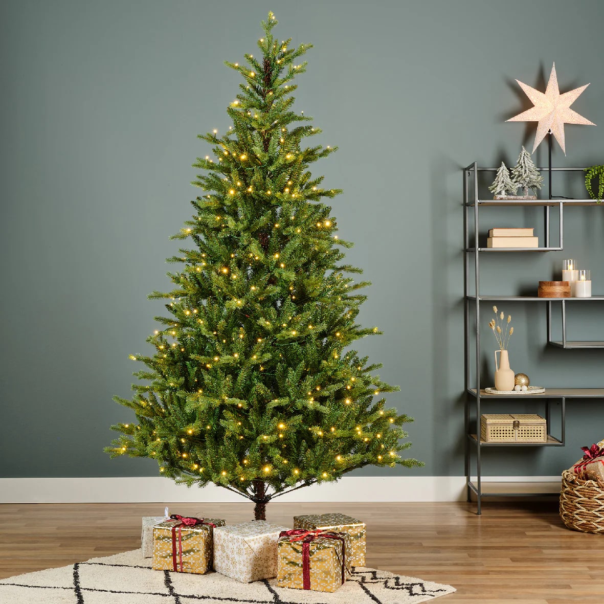 Allison Pine Tree Pre Lit Warm White & Multi LED Lights