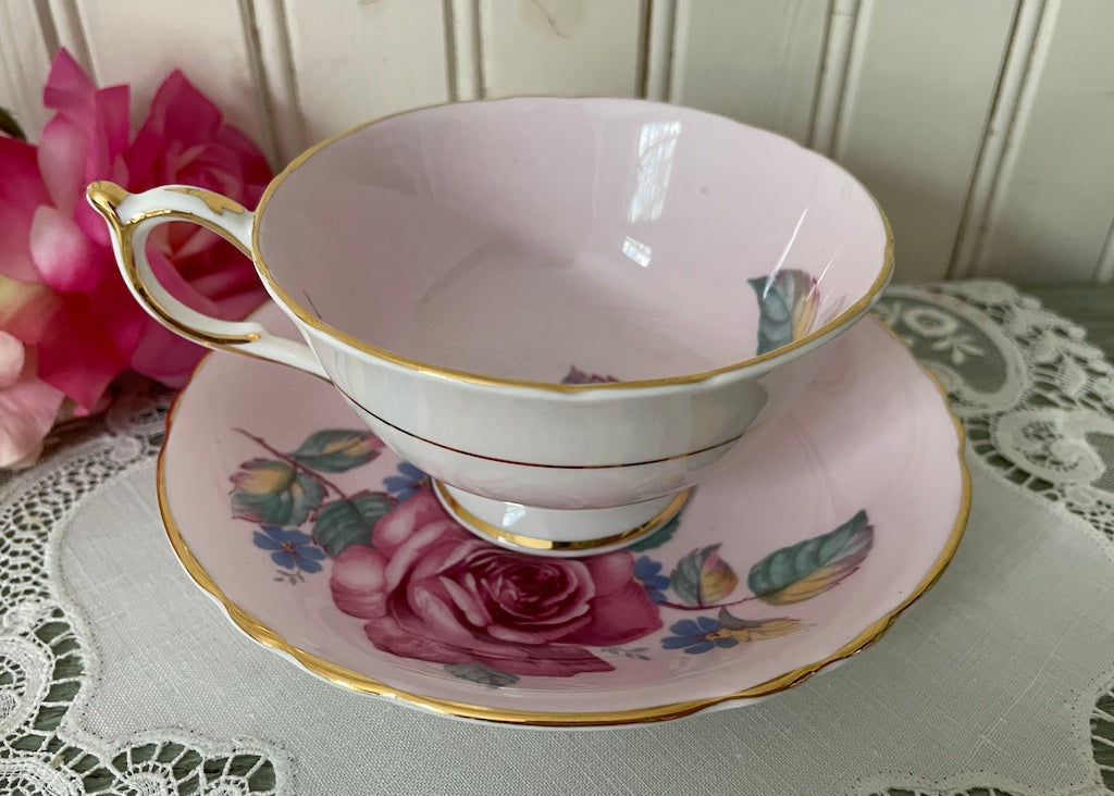 Vintage Paragon Cabbage Rose Pink Teacup Double Warranted | The