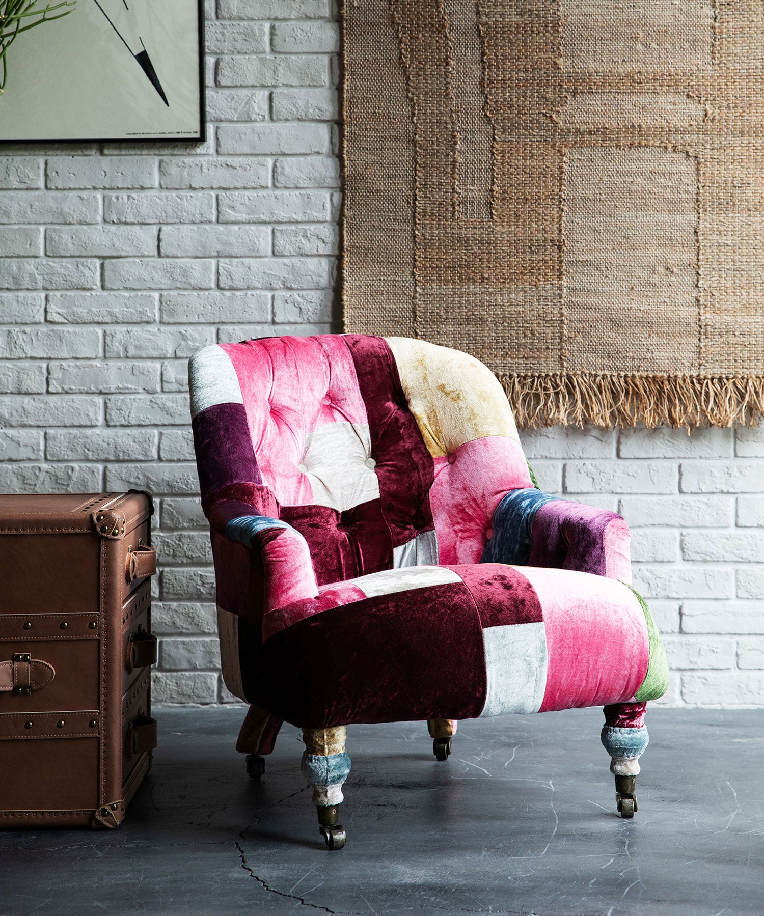 HALO（ハロー）】ANNE CHAIR VELVET PATCHWORK BOHEM｜アンティーク風