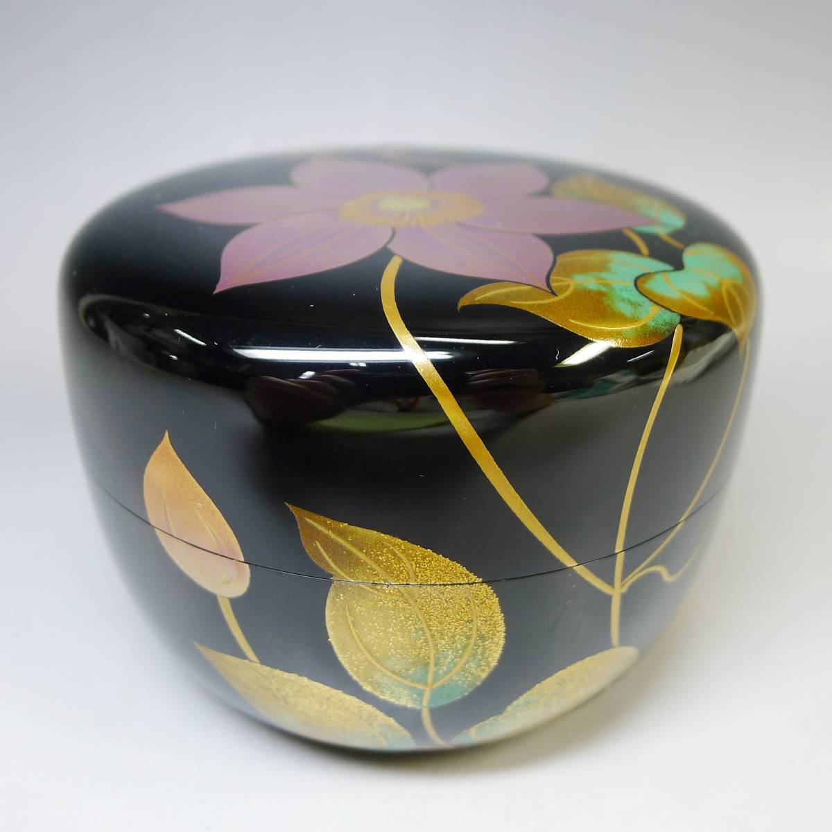 輪島塗 桜井 一良 蒔絵 鉄仙花 棗 | 骨董・茶道具・アンティーク