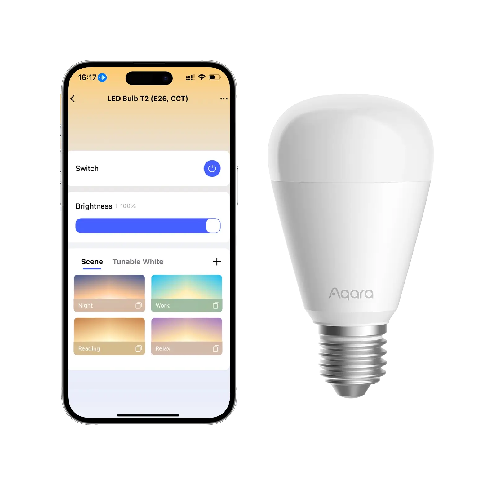 Aqara LED Bulb T2 E26 – Dual Matter & Zigbee Connectivity RGBCCT