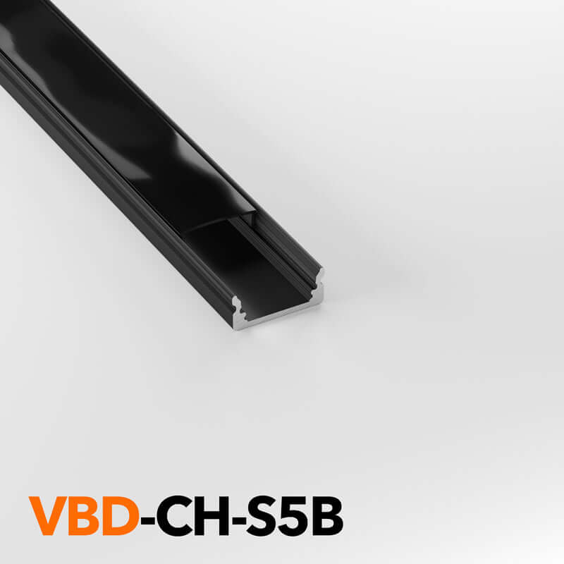 VBD-CH-S5B Black LED Aluminum Channel - Low Profile