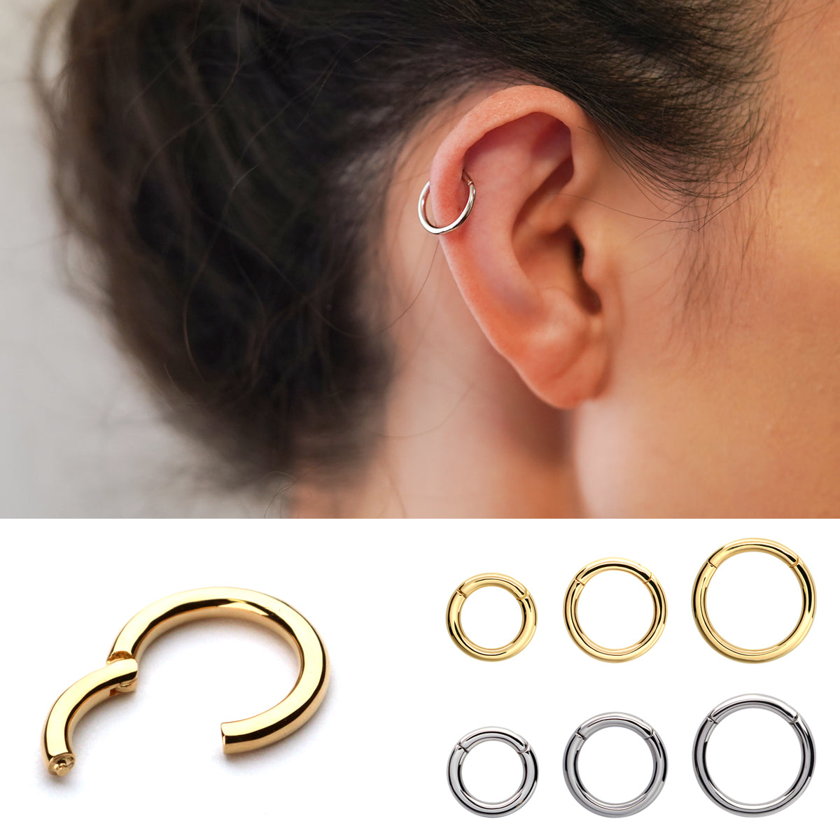 引っかからない・つけっぱなしフープピアス│K18ゴールド/プラチナ