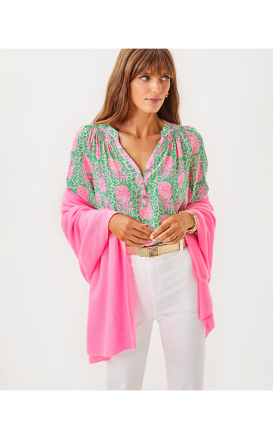 LANELLE CASHMERE WRAP - ROUSSEAU PINK – Pink Bee GVL