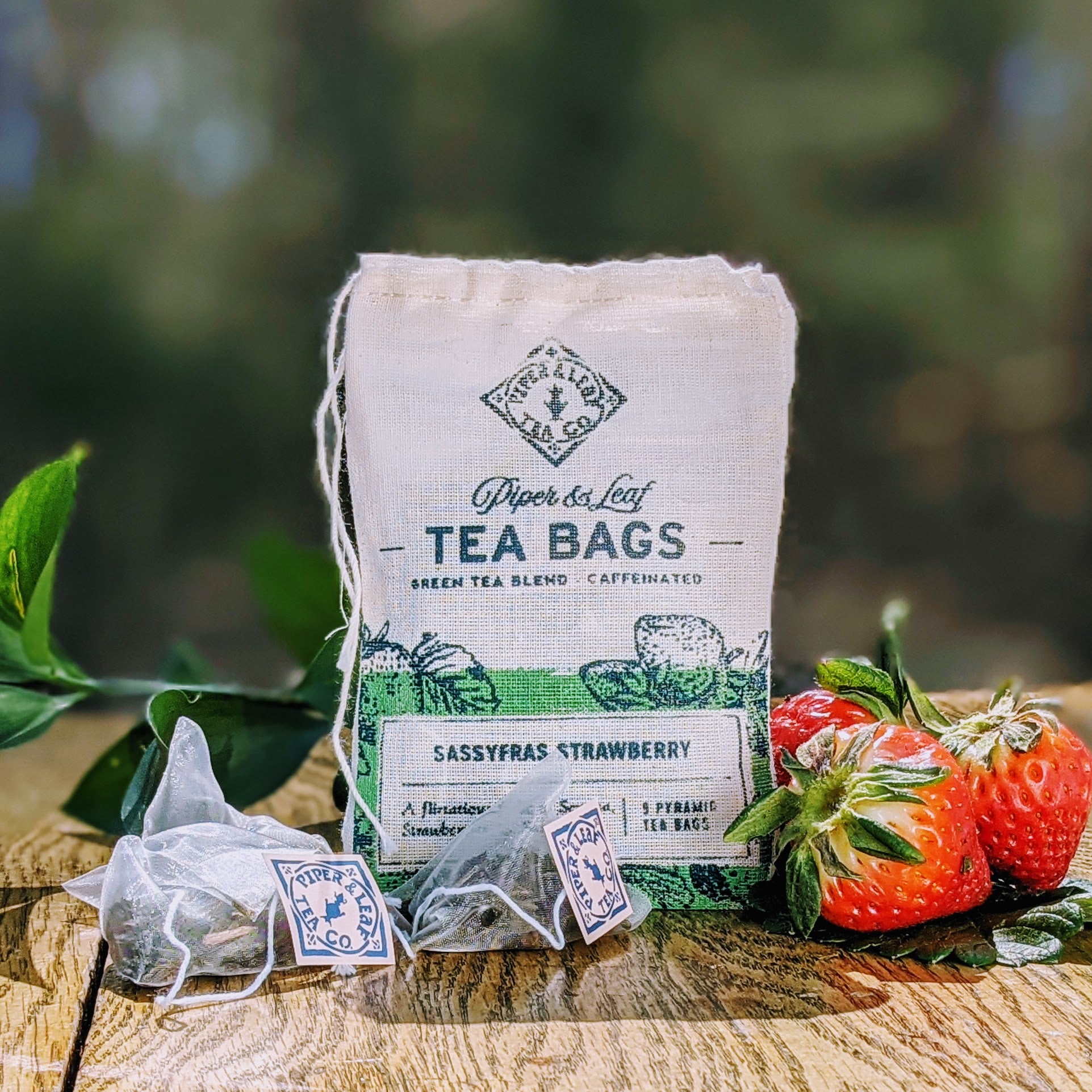 Sassyfras Strawberry 9ct Tea Bags in Muslin – Piper and Leaf Tea Co.