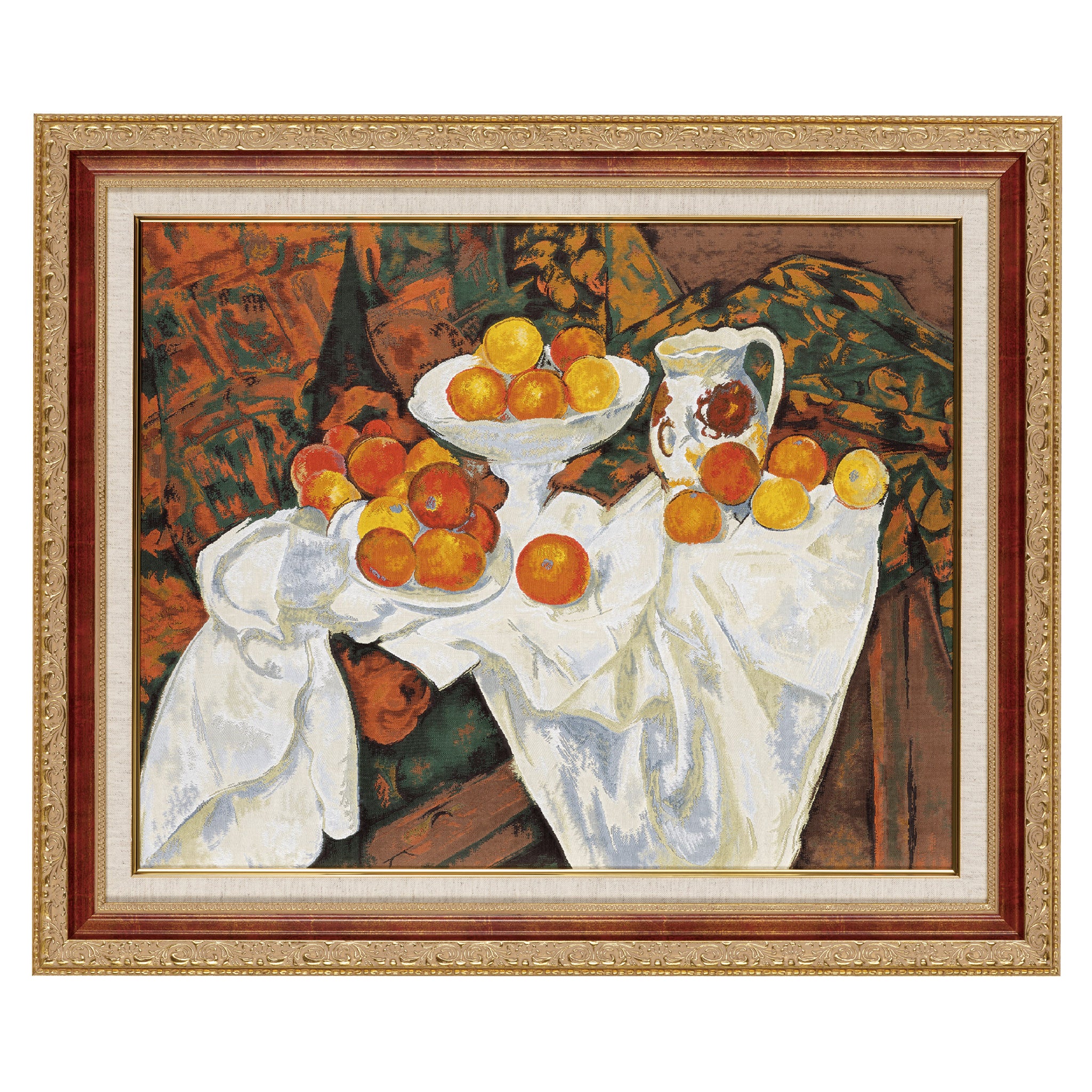 Apples and oranges-Framed Nishijin-ori Textile Artwork