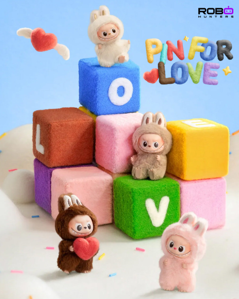 POP MART Labubu V4 The Monsters Pin For Love Series Plush Pendant