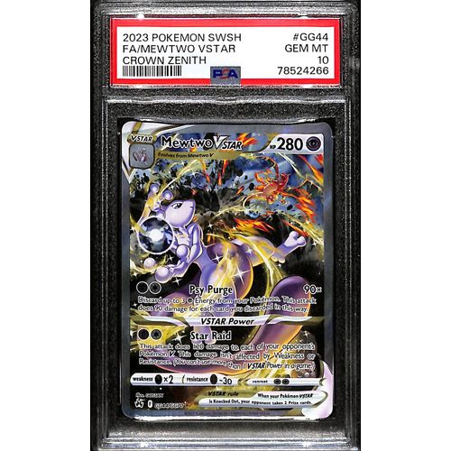 PSA10 - 2023 Pokemon FA/Mewtwo Vstar GG44/GG70 Crown Zenith