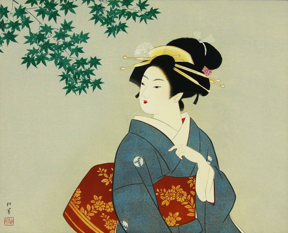 上村 松園 「若葉」 Shoen Uemura - Gallery Tanabe