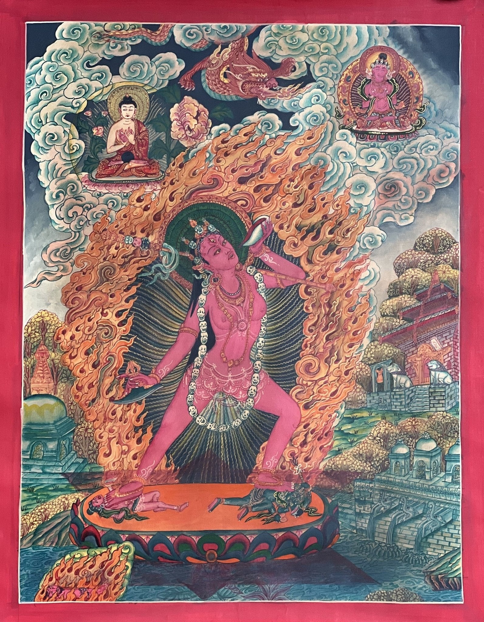Original Hand-Painted Vajrayogini/ Yogini/ Jogini Exquisite