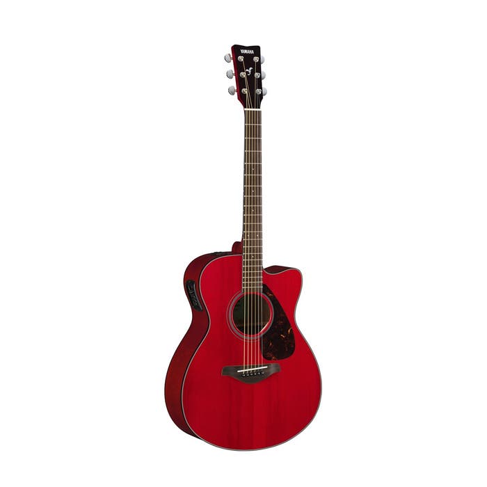 Yamaha FSX800C Ruby Red Cutaway Small Body Solid-Top Acoustic-Electric
