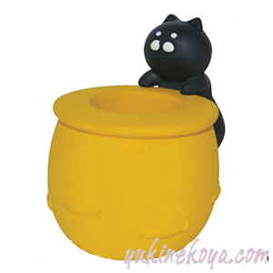 デコレnyacottoニャコット】みまもり印鑑スタンド（黒猫・三毛猫）::猫