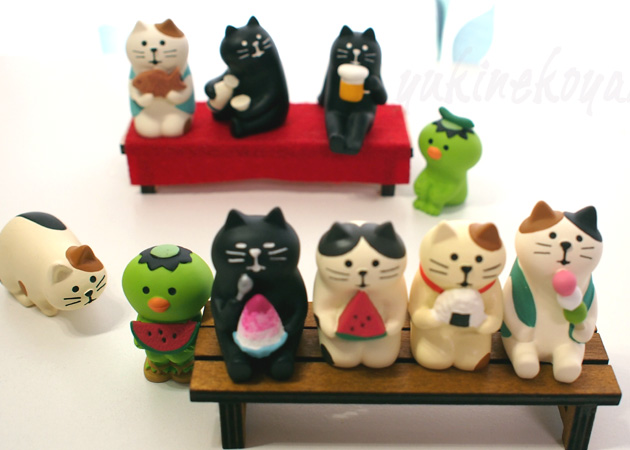 猫のマスコット 黒猫かき氷☆デコレ(DECOLE)concombre まったり