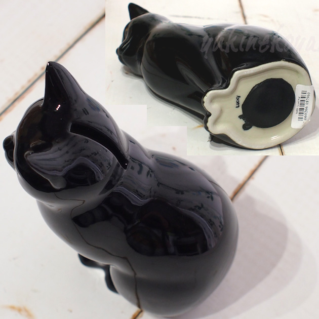 猫の貯金箱 LUCKY 黒猫【イギリスQuail Ceramics クウェイル