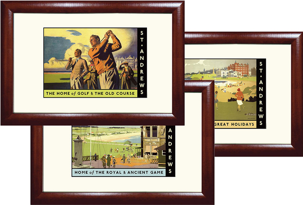 St. Andrews Golf Travel Poster Set - Golf Frames - golframes.com