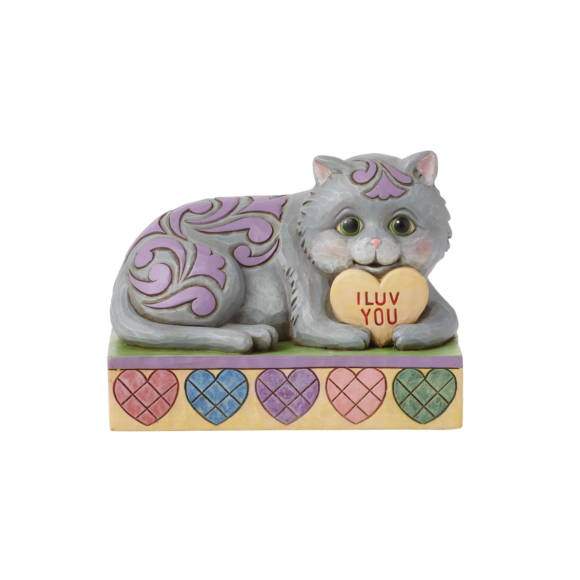 Cat Lying by Message Hearts – Jim Shore