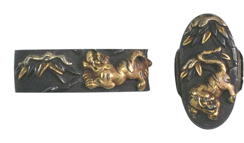 刀装具 ふちかしら 縁頭 ふちがしら 家紋 龍 獅子 貝 波 Hattori