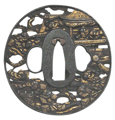 鐔 服部美術店 つば 藻柄子入道宗典 鍔 Tsuba samurai battle Hattori