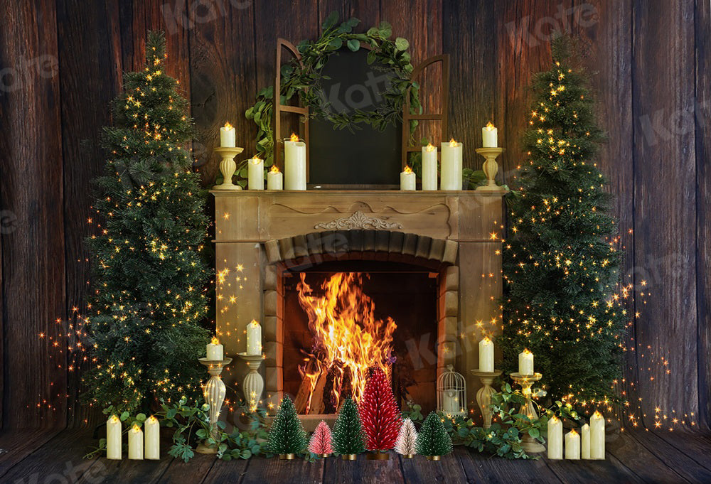 Kate写真クリスマスキャンドル暖炉の背景 – Kate Backdrop.jp
