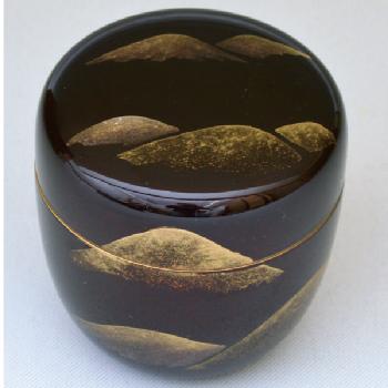 溜塗中棗 遠山蒔絵（内梨子地）【販売】-茶道具は京都しみず孔昌堂