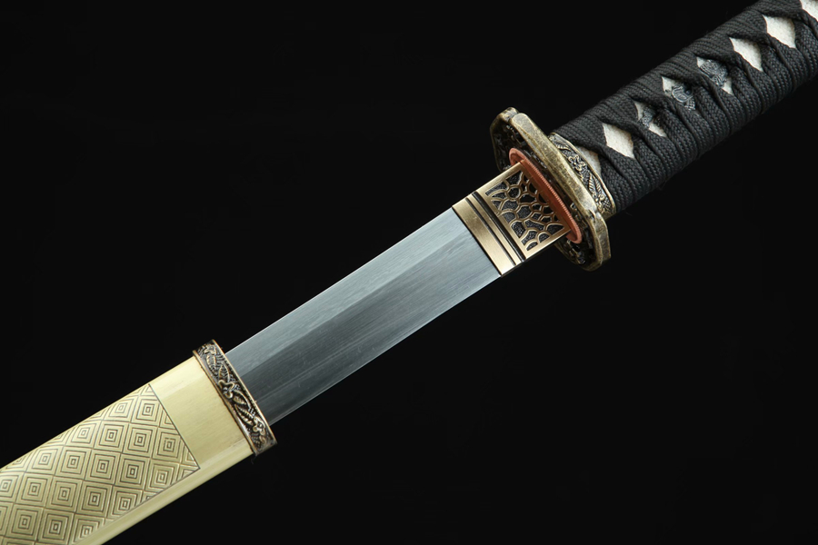 樱花九八军刀（黄铜鞘）。 - 龙泉刀剑网_传统宝剑_手工菜刀_武士刀_清