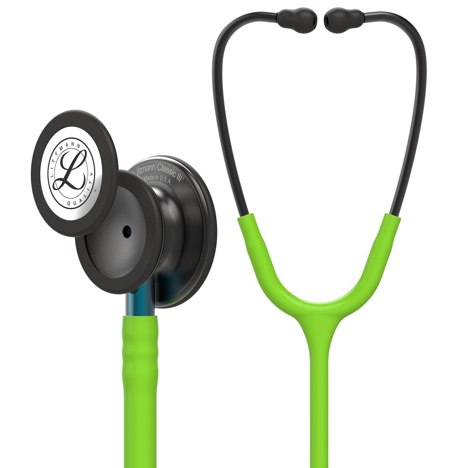 Littmann Classic III Monitoring Stethoscope: Smoke & Lime Green - Blue