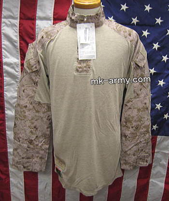 米軍放出品・USMCコンバットシャツマーパットデザートby FROG