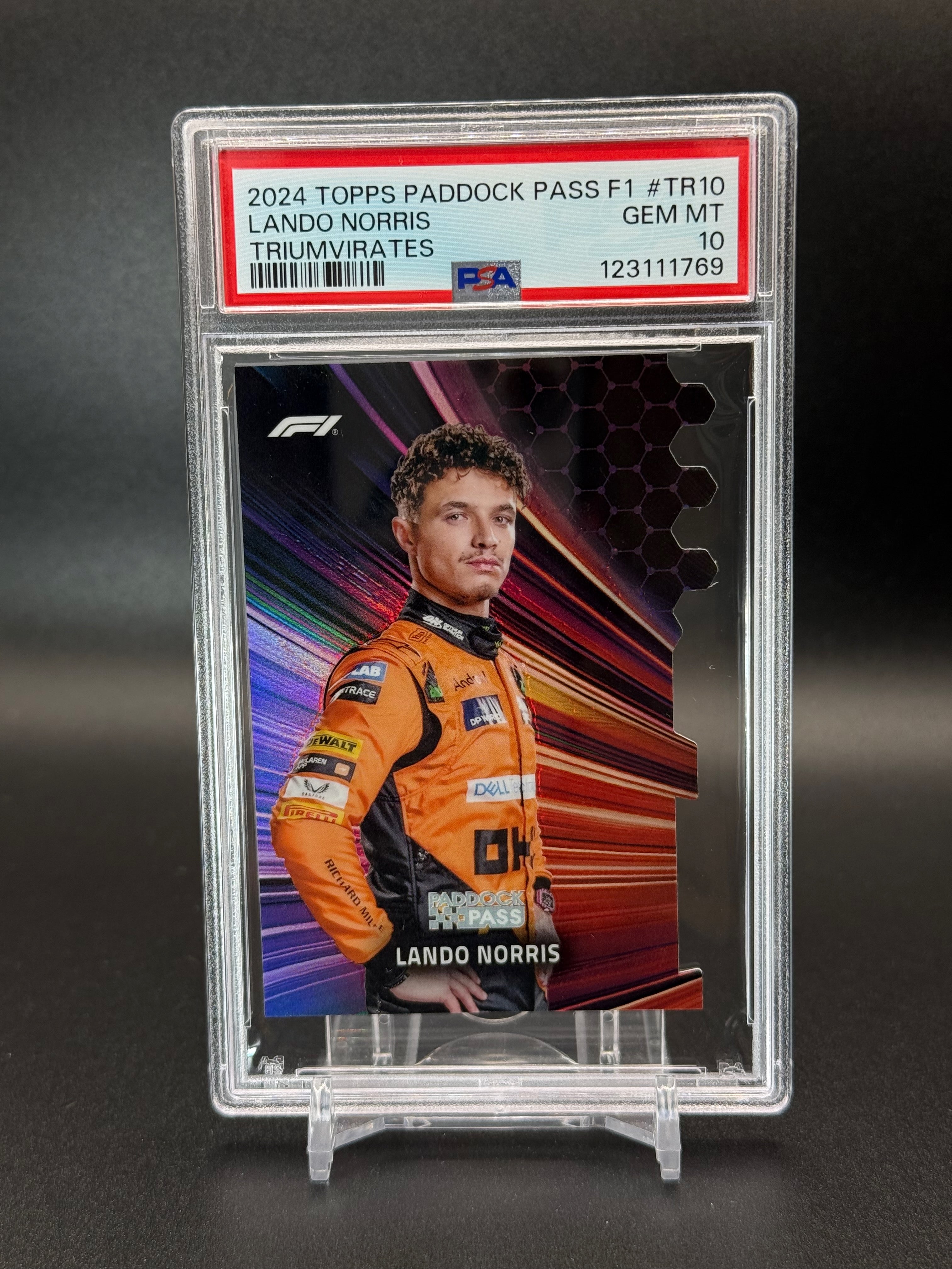 2024 Topps Formula 1 Paddock Pass Lando Norris Triumvirates Die