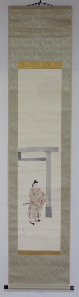 松本 楓湖 |和気清麻呂 |掛軸 |宇佐神宮参内 |日本画家 |松本宗庵
