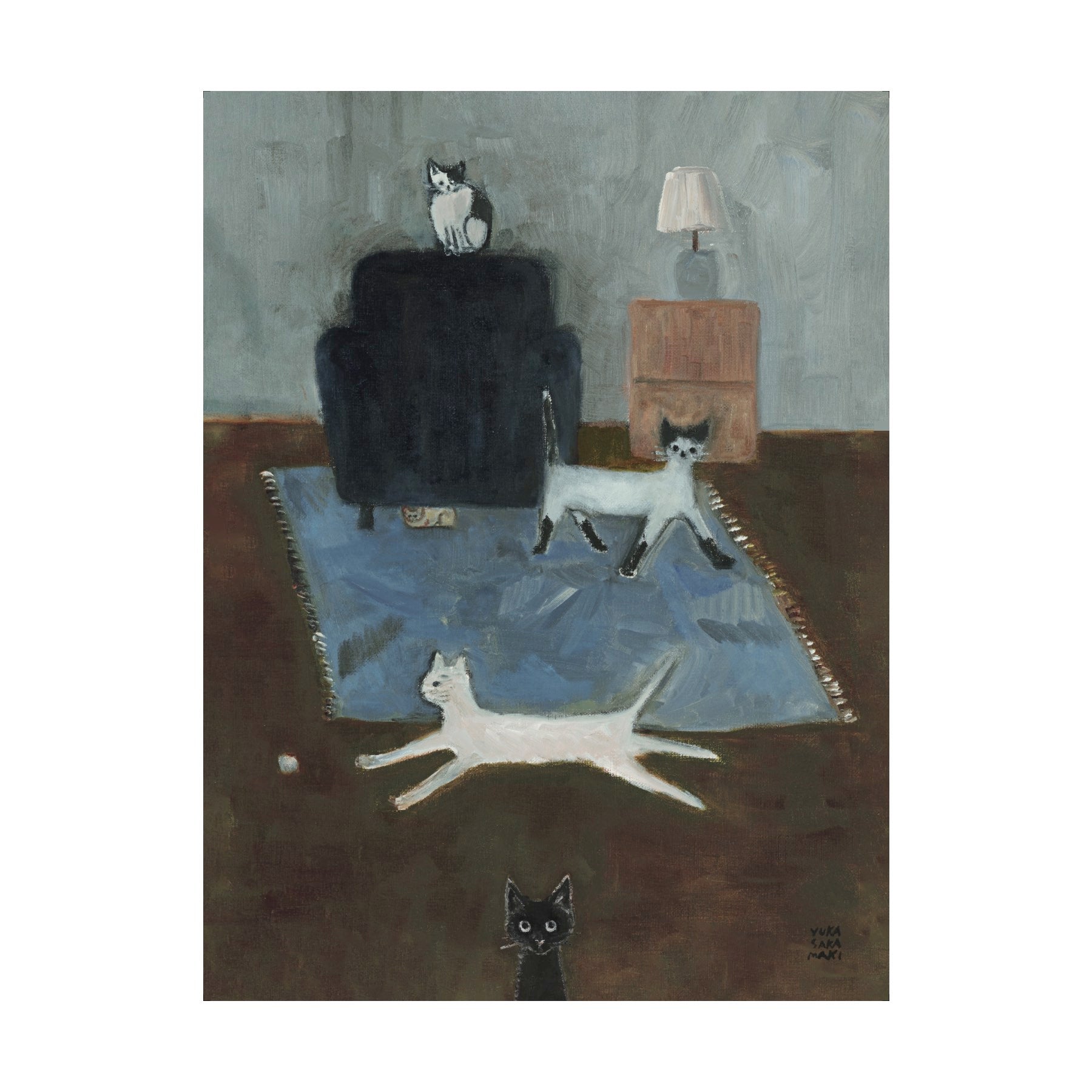 坂巻弓華 オリジナルポスター／The cats in the room（30cm×40cm