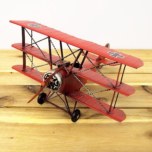 ブリキのおもちゃ飛行機 ドイツ戦闘機フォッカーモデル(三葉)(Mサイズ