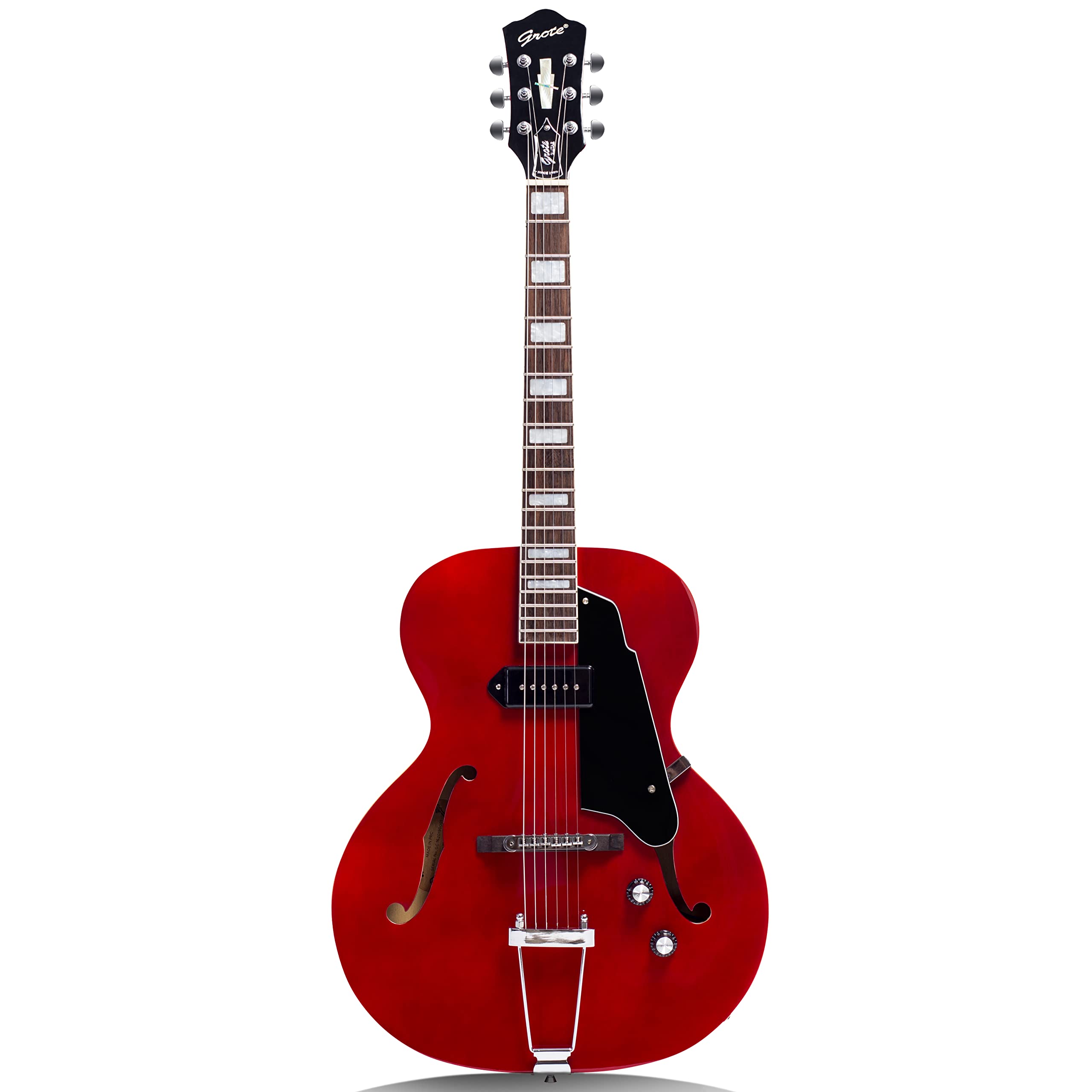 GROTE Jazz Electric Guitar Hollow Body Chrome Hardware (Red) – REDID