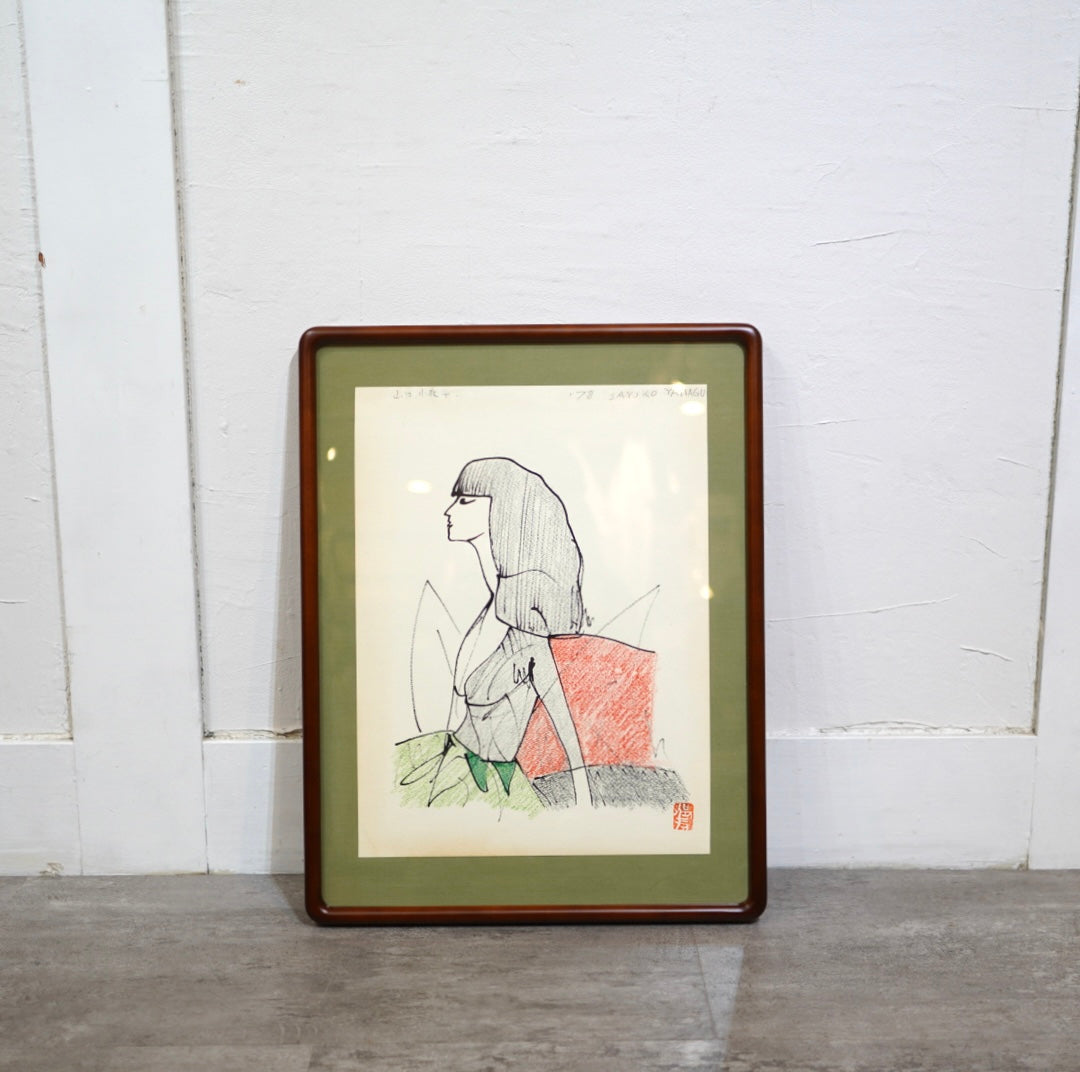 池田満寿夫 肉筆画 山口小夜子 モデル 中古 日本画 絵 絵画 アート