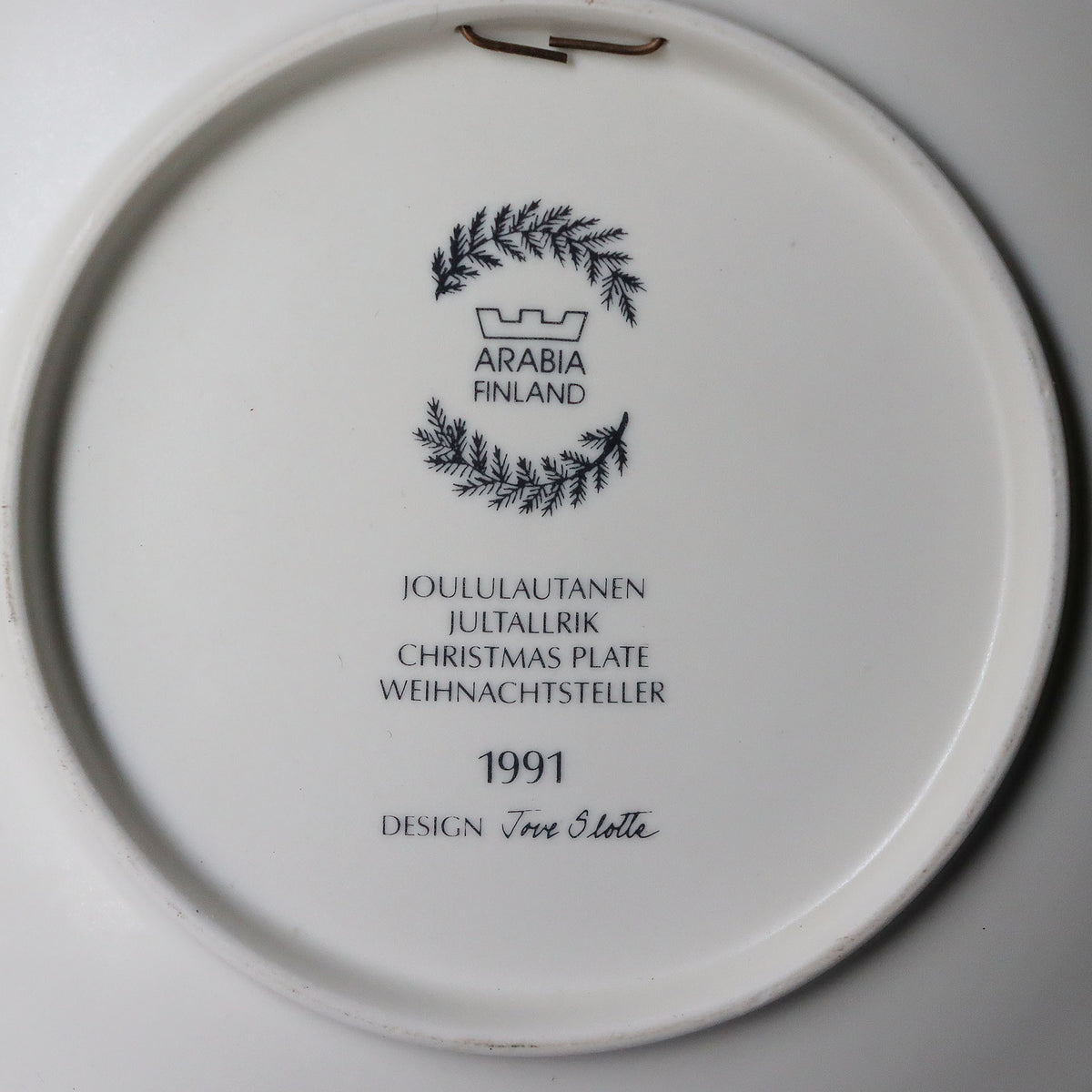 アラビア クリスマスプレート 1991年【ARABIA Christmas plate 1991
