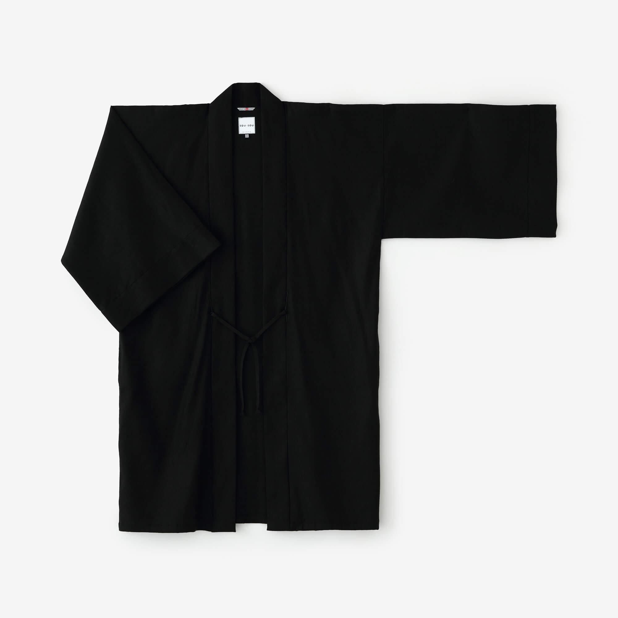 net限定】麻 ストレッチデニム 袢纏（はんてん） 間（けん） 単（ひと