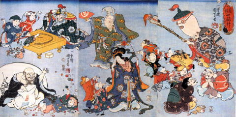 七福神(恵比寿/大黒天/毘沙門天/弁財天/寿老人/福禄寿/布袋/吉祥天)