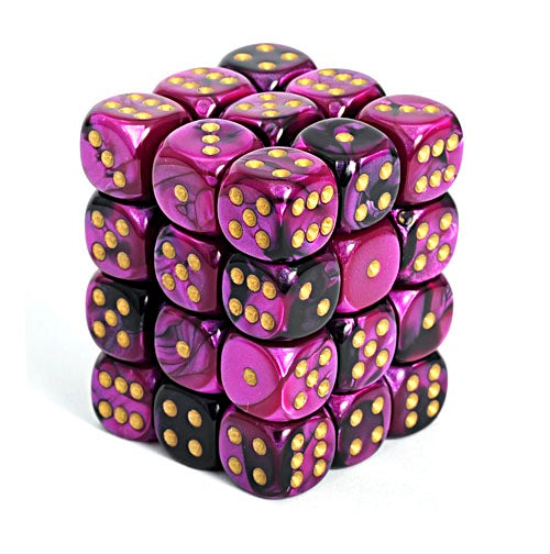 Gemini Black-Purple 36d6 Dice Set - Awesome Dice