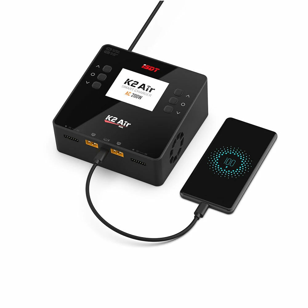 ISDT K2 Air AC 200W DC 500Wx2 20A Dual Channel Balance Lipo Charger Di