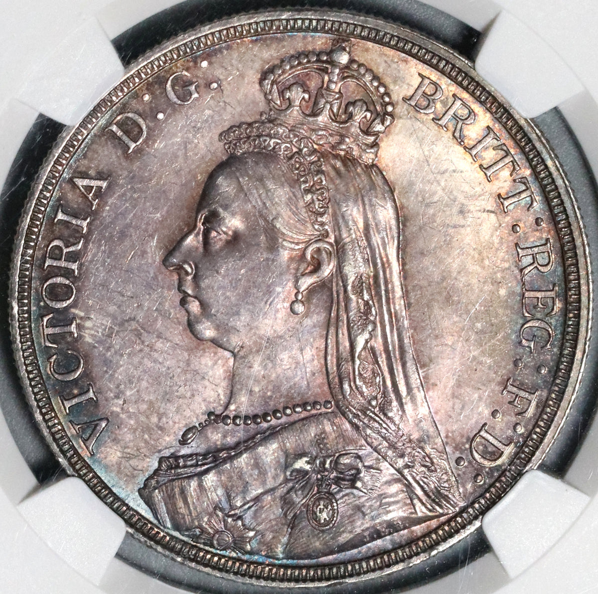 1887 NGC MS 63 Victoria Crown Great Britain Silver St. George Coin