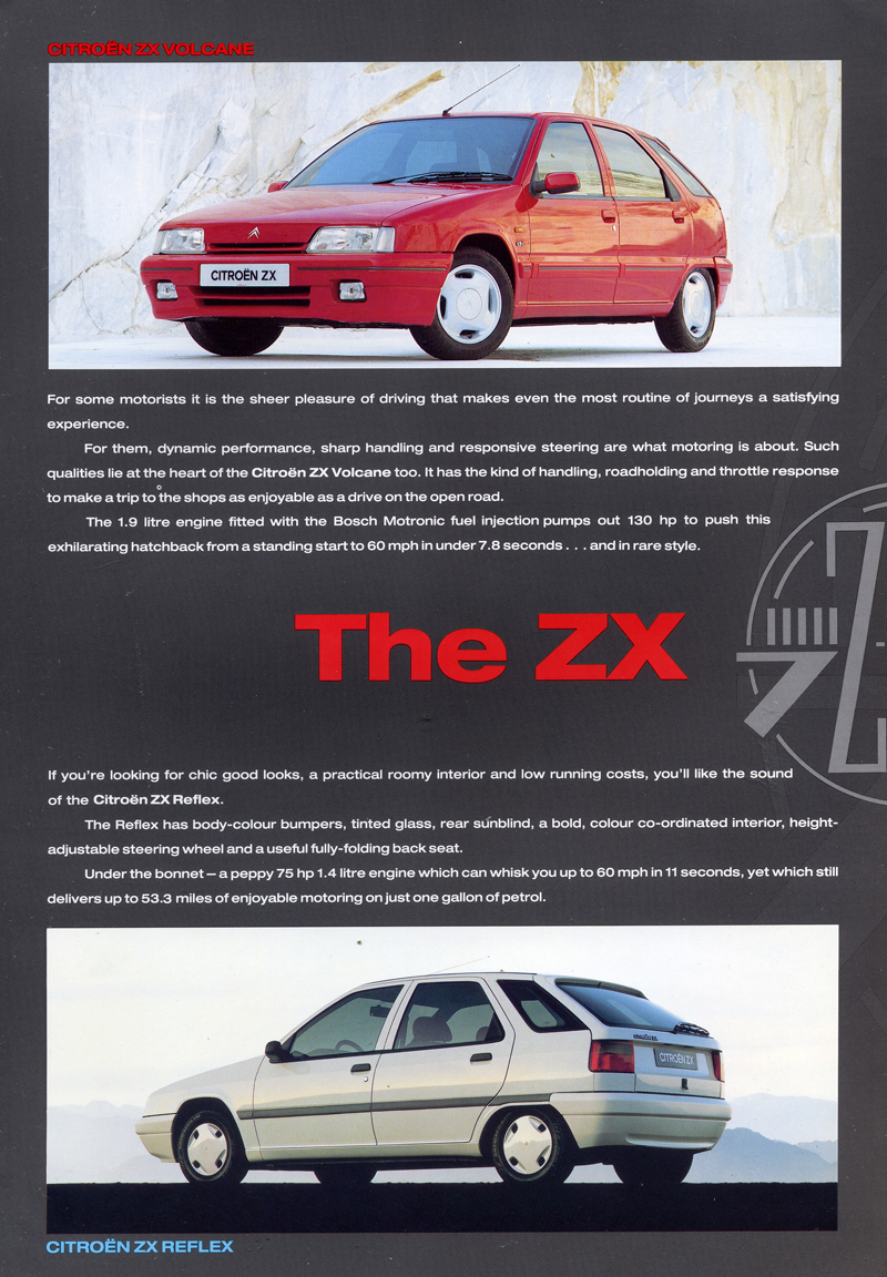Citroën ZX 1991 UK brochure