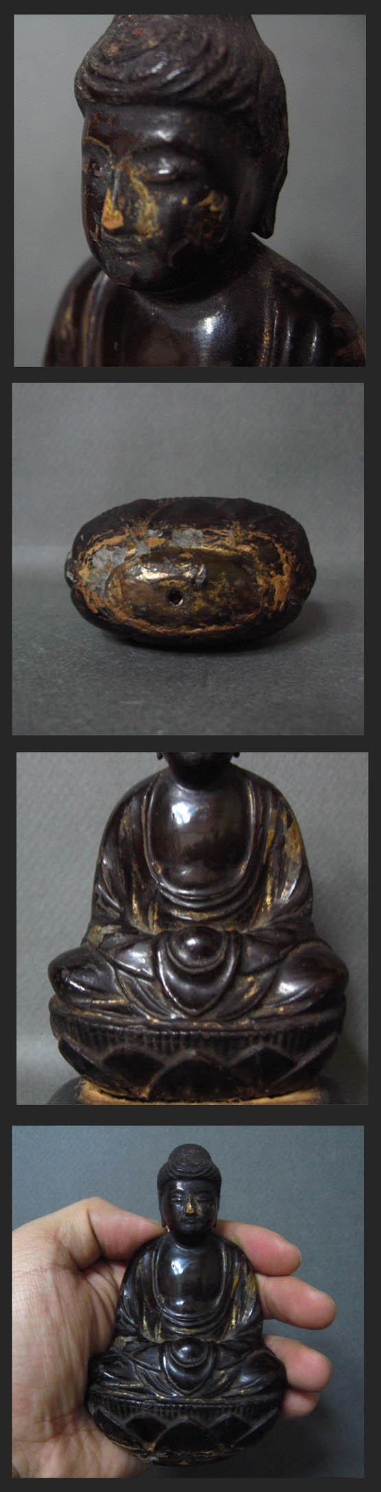 掛仏　仏像　時代　古銅　ア16 古銅掛仏如来坐像 - 古好屋