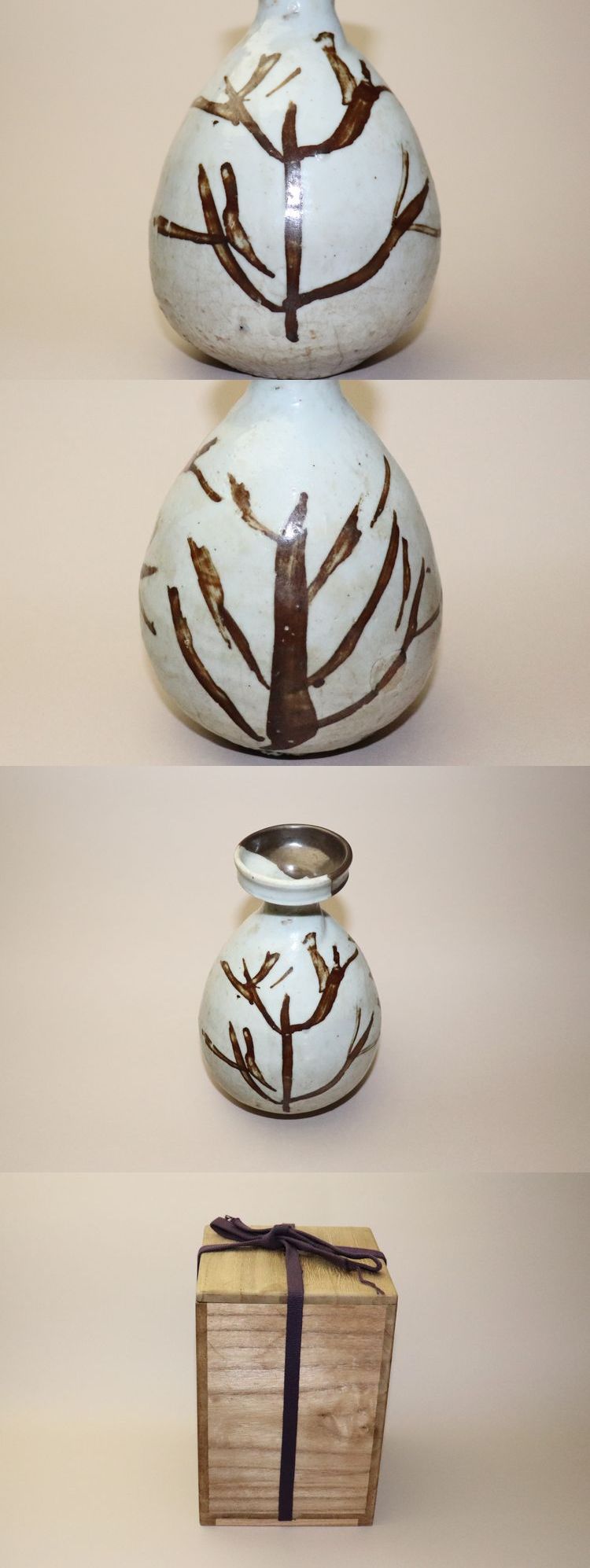 古美術 李朝 徳利 DT359 李朝 白磁面取瓶 徳利 木箱付（1392–1897 CE） | 入蘆花（ロカニイル）
