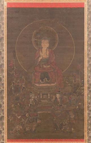 絹本著色釈迦三尊十六善神図／金沢市公式ホームページ いいね金沢