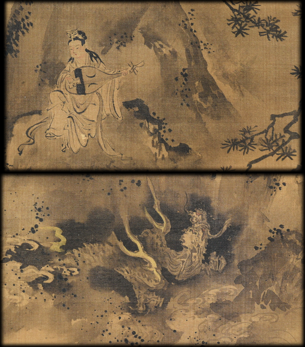 真作/狩野養信/晴川院/寿老図/掛軸/名家伝来/AK-238 真作/狩野養信/晴