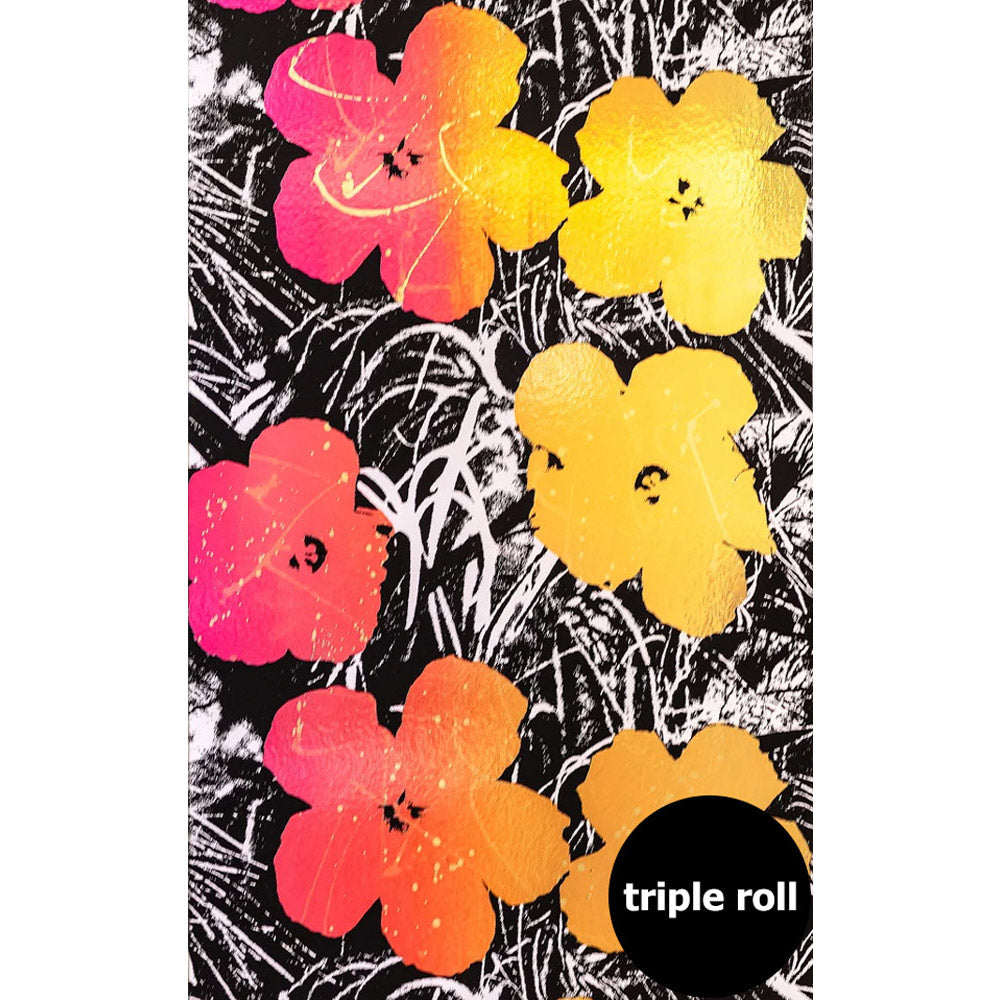 Andy Warhol / FLOWERS / Golden Shower on Chrome Mylar (triple roll