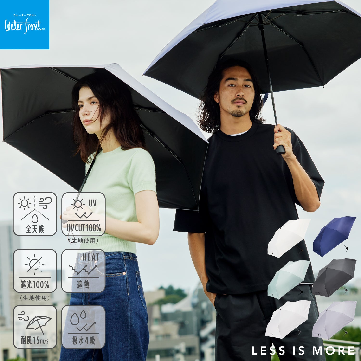 UVカット・遮光率99.9%の日傘｜LIM 全天候 55cm｜Waterfront
